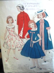 8394 GIRLS 1958 PRINCESS DRESS, TUXEDO COAT PATTERN 7 25''