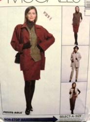 8394  MCCALLS UNLINED JACKET, VEST, PANTS, SKIRT LENGTHS PATTERN 8-12; 10-14;   12-16 3 SIZES