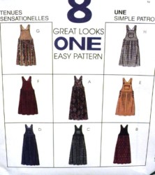 8395 8 LOOSE EMPIRE BIB X-BACK JUMPER LENGTHS PATTERN 10-14,4-12
