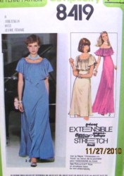 8419  Simplicity  78 KNIT PULLOVER PEASANT RUFFLE DRESS LENGTHS PATTERN 10-14 or 8-12 uncut  choice