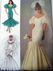 8425 SIMPLICITY BRIDES/ MAID MERMAID, LOW FLARE SKIRT PATTERN 6&8 OR 10 OR 14