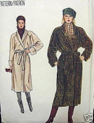 8439 VOGUE LONG WRAP CUFF COAT LENGTHS EZ PATTERN 8, 12 CHOICE