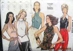 8440 VOGUE KNIT HALTER/ OVERBLOUSE SASSY BLOUSE, SASH PATTERN 14