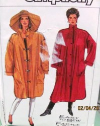 8443 SIMPLICITY LOOSE YOKE CUFF SHIRT TAIL COAT LENGTHS, RAIN HAT PATTERN 6-8