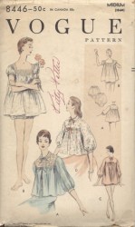 8446 1955 VOGUE NIGHTGOWN,BABY DOLLS,BED JACKET PATTERN 36-38