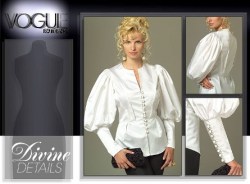 8453 VOGUE POET LEG O MUTTON CUFF BLOUSE ROMANTIC PATTERN 6-12
