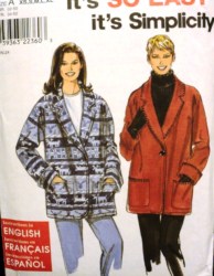 8467 FLEECE/ MELTON COLLAR 1 BUTTON JACKET EZ PATTERN XS-XL