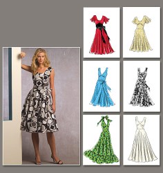 8470 EZ VOGUE LINED MIDRIFF FLARE DRESS LENGTHS PATTERN 8-16 18-24 choice
