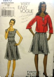 8472 EZ VOGUE SWING YOKE JACKET,MIDRIFF A-DRESS PATTERN 8-12