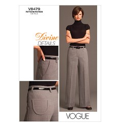 8479 VOGUE UNLINED FLARE BACK YOKE CUFF PANTS DIVINE PATTERN 6-12,14-22 UNCUT CHOICE
