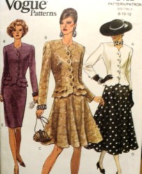 8482 EZ VOGUE BUTTON TOP,STRT-FLARE SKIRT LENGTHS PATTERN 8-12