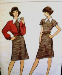 8489 VOGUE UNLINED DOLMAN JACKET,KNIT A-DRESS PATTERN 10 32 1/2