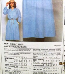 8508 1978 COMFY SHIRT WAIST LS DRESS PATTERN 10-14