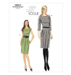 8511 VOGUE LINED FRONT PLEAT DRESS SLEEVES OR NOT PATTERN 6-12 uncut