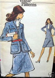 8515 EZ VOGUE '70 CUTE A-DRESS, CARDIGAN V JACKET PATTERN 14