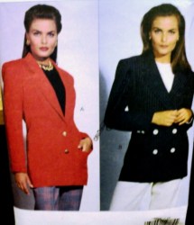8518 Vogue LONG LINED COLLAR 1-2 BREASTED PANEL JACKET PATTERN  18-22  UNCUT