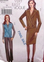 8523 EZ VOGUE 2 BREASTED JACKET,SKIRT, PANTS PATTERN 14-20
