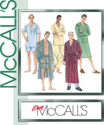 8524 McCalls MR WRAP ROBE LENGTHS, BELT,  TOP,  PJ BOTTOMS PATTERN SMALL-LG; XL-XXXL UNCUT CHOICE