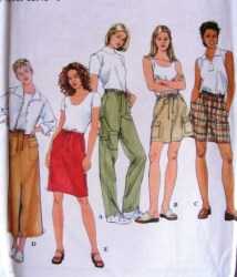 8526 SIMPLICITY POCKET PANTS, SHORTS, SKIRT LENGTHS PATTERN 6-10,12-16 choice uncut