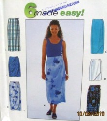 8527 6 EZ MINI-MAXI WRAP PANEL SKIRTS PATTERN 6-10,12-16