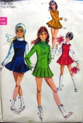 8532 Simplicity 69 JR SKATE/ CHEERLEADER DRESS, JUMPER, PANTIES PATTERN 9/10 30.5''B or 11/12 32B choice