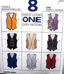 8541 8 GREAT LINED PRINCESS VESTS EZ PATTERN 14-18, 16-20