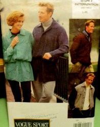 8547 Vogue EZ UNISEX BUTTON/ DRAWSTRNG JACKET LENGTHS, HOOD PATTERN XS-XL 2 SIZES CHOICE UNCUT