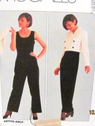 8547 2 BREASTED CROP JACKET,SLVLSS JUMPSUIT PATTERN 4-8-12-16