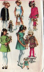 8568 69 GIRLS DRESS SLVS OR NOT,18'' DOLL DRESS PATTERN SZ 2, 7