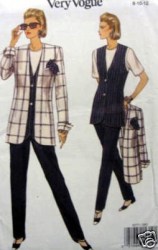 8577 VOGUE EASY LONGER JACKET, VEST, PANTS PATTERN 8-12; 20-24 choice UNCUT