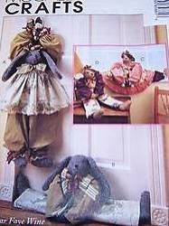 8588 MCCALLS 30'' BEAR, BUNNY DRAFTBUSTER, HANGER DOLL PATTERN