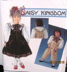 8590 DK TIE JUMPSUIT,JUMPER, BLOUSE, BOW TIE PATTERN 2-4,5-6X