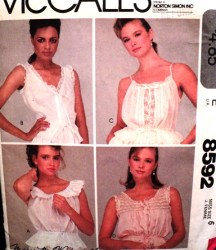 8592 PULLOVER 83 CAMISOLE TOPS RUFFLE/BIAS OR NOT PATTERN 6,12