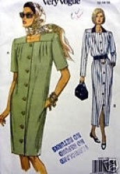 8595 VOGUE TAPER YOKE BUTTON DRESS LENGTHS PATTERN 6-10