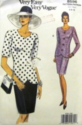 8596 VOGUE SS-LS SHAPED SUITED TOP, SKIRT EZ PATTERN 6-10