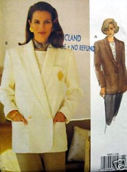 8605 VOGUE 1-2 BREASTED SHAWL COLLAR JACKET PATTERN 14-18,20-24