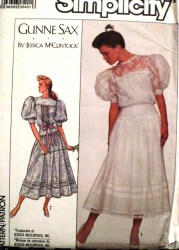 8610  Simplicity GUNNE SAX PUFF SS LACY TUCK YOKE DRESS PATTERN 6,10 choice