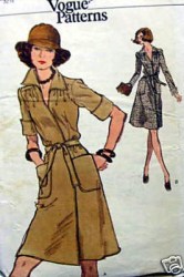 8617 EZ VOGUE SAFARI CUTE WRAP A-DRESS,BELT 70s PATTERN 10