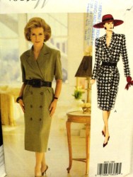 8633 VOGUE STRT 2 BREASTED SS-LS DRESS LENGTHS PATTERN 6-10