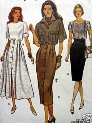8640 VOGUE RAISED WAIST TAPER-FLARE SKIRT EZ PATTERN 8-12,14-18