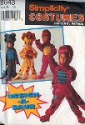 8643 CHILDREN'S DESIGN YR DINOSAUR COSTUME 2-6 PATTERN