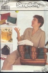 8657  SIMPLICITY SUPER TOTE BAGS, CLUTCH, COSMETIC BAGS,  CHIC SAC PATTERN