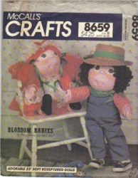 8659 23 1/2'' 1983 BLOSSOM SCULPT GIRL,BOY DOLLS,CLOTHES PATTERN
