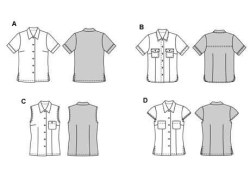 8673 BURDA EZ BLOUSE TOPS SLVS OR NOT PATTERN 8-18