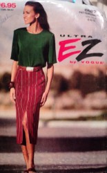 8682 EZ VOGUE PULLOVER SS TOP,LONG SLIT SKIRT PATTERN 6