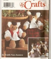 8695 16'' MR & MRS STUFFED FOX DOLL, CLOTHES PATTERN