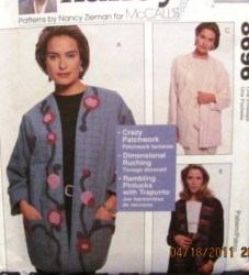 8696 MCCALLS PATCHWORK/  TRAPUNTO/ PINTUCK/ RUCHING JACKET PATTERN SM-XL UNCUT