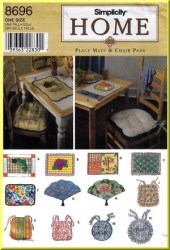 8696 9072 SIMPLICITY  FAN/ SHAPED PLACE MATS, CHAIR PADS PATTERN