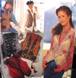 8698 SIMPLICITY TIE VEST, FISHERMAN VEST, FAN QUILT, SCARF VEST LENGTHS PATTERN 6-14-20