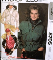 8705 MCCALLS  LINED ZIP COLLAR JACKET, BELT, TRANSFER PATTERN 6, 10, 12 CHOICE UNCUT